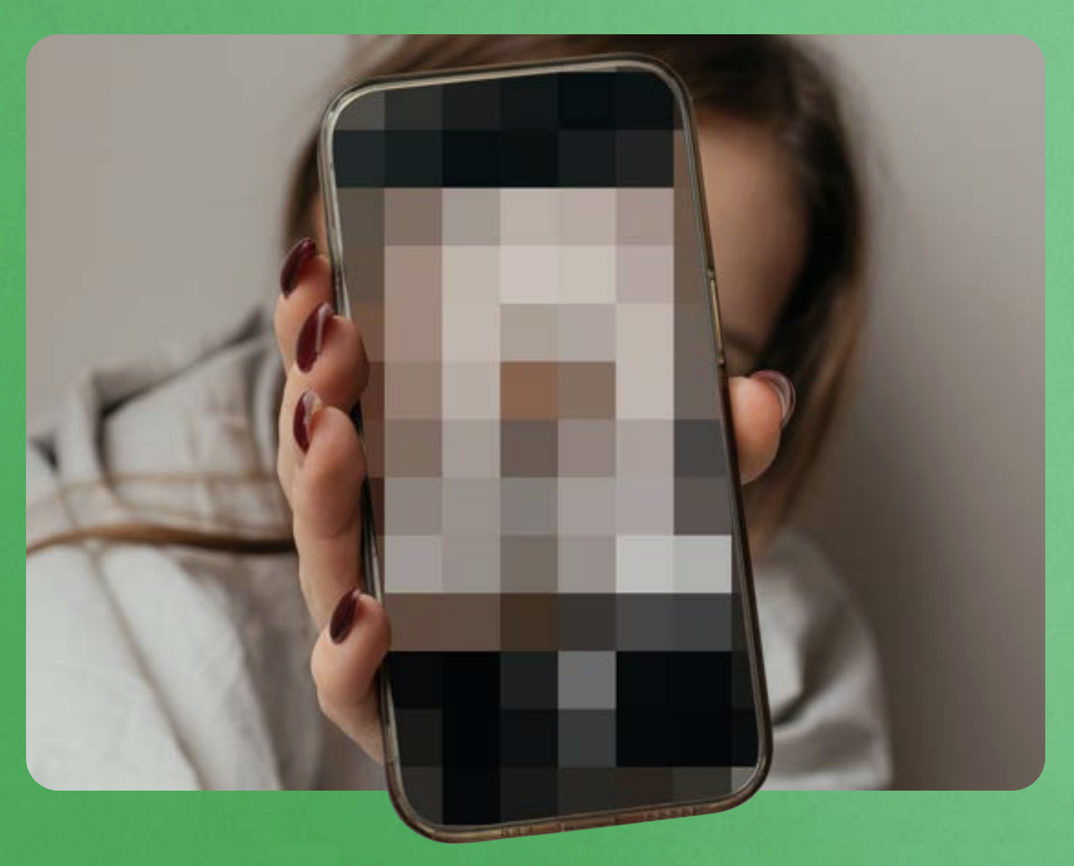 Pixelated phone screen