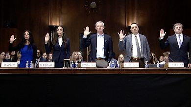 Swearing in at a congressional hearing