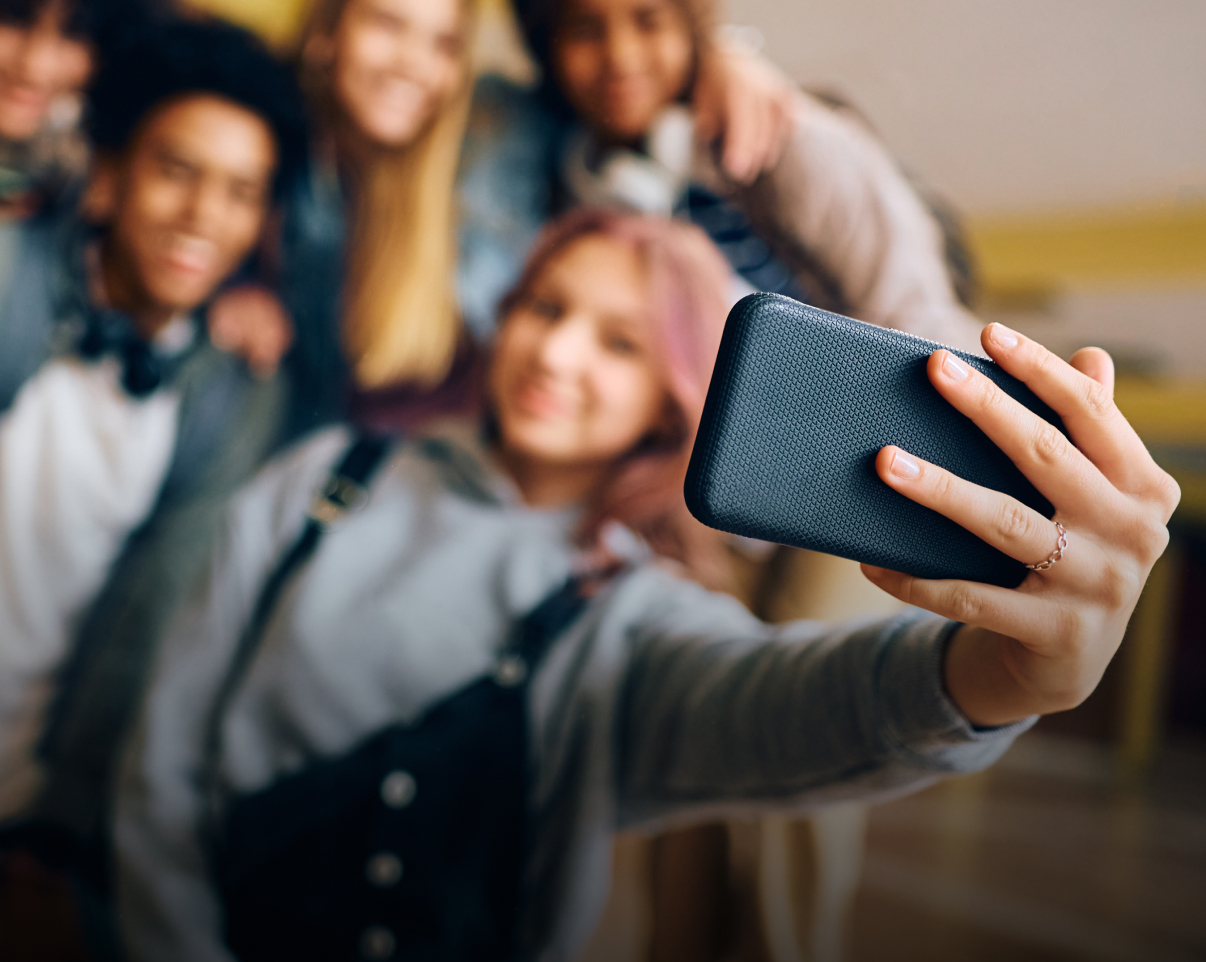 Kids taking a selfie