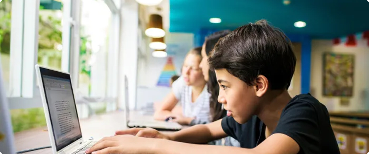 Child at a laptop